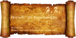 Horváth Konstantin névjegykártya